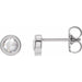 Ladies Rose-Cut Natural Diamond Bezel-Set Earrings (Vs/Si1, Ghi) — 14K White Gold