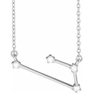 Ladies Natural Diamond Aries Necklace (I1, H+) — 14K White Gold