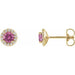 Ladies 4 mm Natural Pink Sapphire Natural Diamond Earrings — 14K Yellow Gold