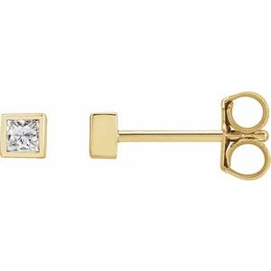 Lab-Grown Diamond Square Bezel-Set Stud Earrings