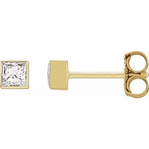 Lab-Grown Diamond Square Bezel-Set Stud Earrings