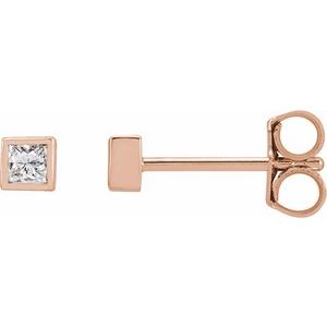 Lab-Grown Diamond Square Bezel-Set Stud Earrings
