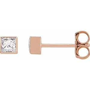 Lab-Grown Diamond Square Bezel-Set Stud Earrings