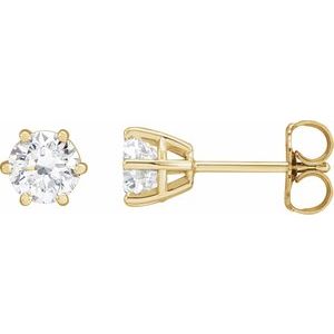 Lab-Grown Diamond Round 6-Prong Stud Earrings