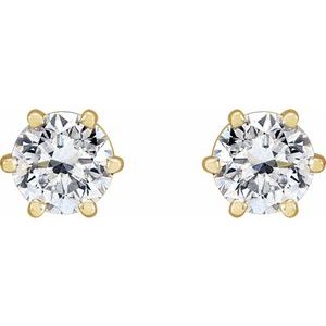 Lab-Grown Diamond Round 6-Prong Stud Earrings