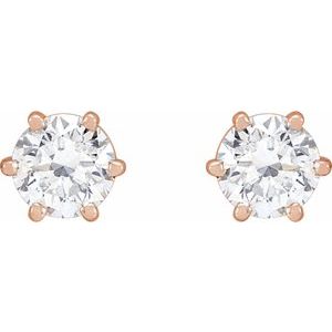Lab-Grown Diamond Round 6-Prong Stud Earrings