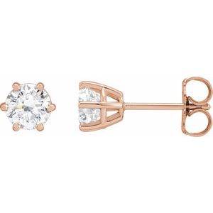 Lab-Grown Diamond Round 6-Prong Stud Earrings