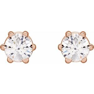 Lab-Grown Diamond Round 6-Prong Stud Earrings