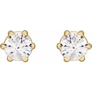 Lab-Grown Diamond Round 6-Prong Stud Earrings