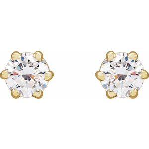 Lab-Grown Diamond Round 6-Prong Stud Earrings