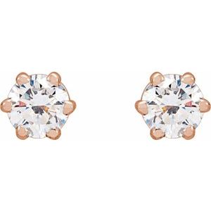 Lab-Grown Diamond Round 6-Prong Stud Earrings