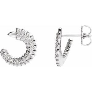 Ladies Natural Diamond Front-Back Hoop Earrings (SI2-SI3, G-H) — Platinum