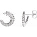 Ladies Natural Diamond Front-Back Hoop Earrings (I1, G-H) — Sterling Silver