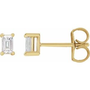 Ladies Natural Diamond Stud Earrings — 14K Yellow Gold