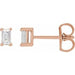 Ladies Natural Diamond Stud Earrings — 14K Rose Gold