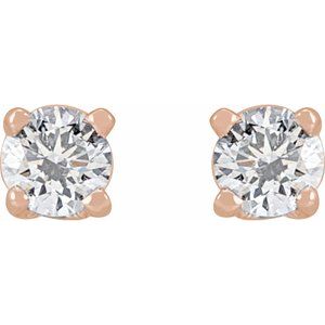 Lab-Grown Diamond Round 4-Prong Stud Earrings