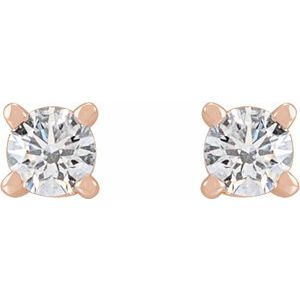 Lab-Grown Diamond Round 4-Prong Stud Earrings