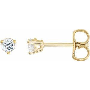 Ladies Natural Diamond Earrings (I1, G-H) — 14K Yellow Gold