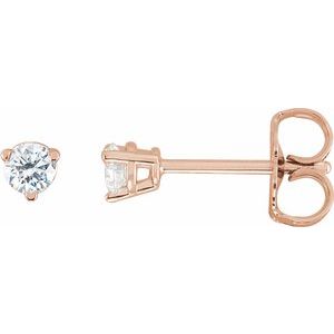 Ladies Natural Diamond Earrings (I1, G-H) — 14K Rose Gold