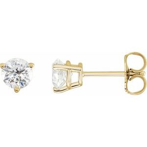 Lab-Grown Diamond Round 3-Prong Stud Earrings