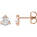 Ladies Rose-Cut Natural Diamond Stud Earrings (Vs/Si1, Ghi) — 14K Rose Gold