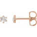 Ladies Rose-Cut Natural Diamond Earrings — 14K Rose Gold