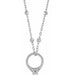 Ladies Natural Diamond Tiny Solitaire Ring Necklace (I1, G-H) — 14K White Gold