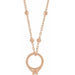 Ladies Natural Diamond Tiny Solitaire Ring Necklace (I1, G-H) — 14K Rose Gold