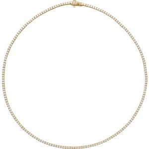 Ladies Natural Diamond Line Necklace (I1, G-H) — 14K Yellow Gold