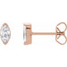 Ladies Natural Diamond Solitaire Bezel-Set Earrings (I1, G-H) — 14K Rose Gold