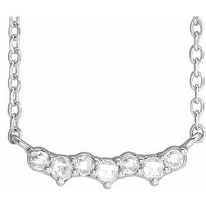 Ladies Rose-Cut Natural Diamond Scattered Necklace (VS1-SI1, GHI) — Platinum