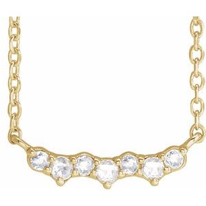 Ladies Rose-Cut Natural Diamond Scattered Necklace (VS1-SI1, GHI) — 14K Yellow Gold