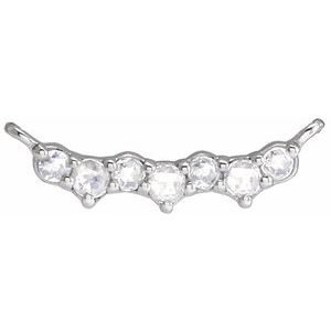 Ladies Rose-Cut Natural Diamond Scattered Necklace Center — Platinum