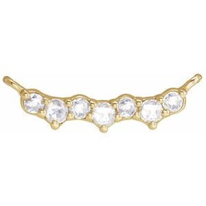 Ladies Rose-Cut Natural Diamond Scattered Necklace Center — 14K Yellow Gold