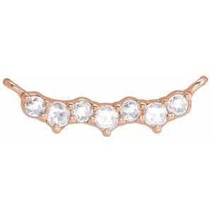 Ladies Rose-Cut Natural Diamond Scattered Necklace Center — 14K Rose Gold