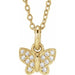 Ladies Natural Diamond Youth Butterfly Necklace (I1, H+) — 14K Yellow Gold