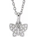 Ladies Natural Diamond Youth Butterfly Necklace (I1, H+) — 14K White Gold