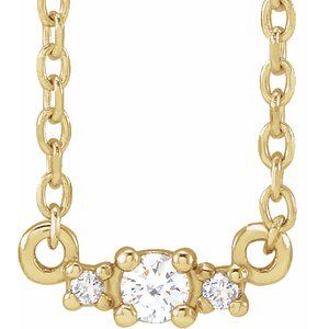 Ladies Natural Diamond Necklace (I1, G-H) — 14K Yellow Gold