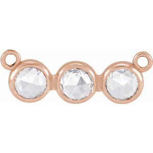 Ladies Rose-Cut Natural Diamond Necklace Center (Vs/Si, Ghi) — 14K Rose Gold