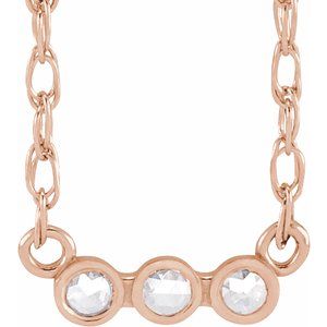 Ladies Rose-Cut Natural Diamond Necklace (Vs/Si1, Ghi) — 14K Rose Gold