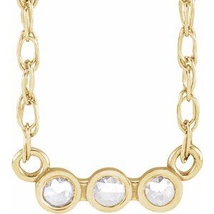 Ladies Rose-Cut Natural Diamond Necklace (Vs/Si1, Ghi) — 14K Yellow Gold