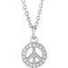 Ladies Natural Diamond Peace Necklace (I1, H+) — 14K White Gold