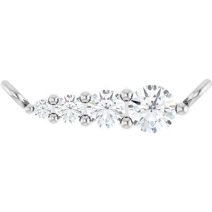 Ladies Natural Diamond Graduated Necklace Center (Si2-Si3, G-H) — Platinum