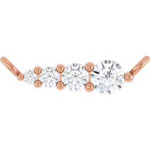 Ladies Natural Diamond Graduated Necklace Center (I1, G-H) — 14K Rose Gold