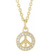Ladies Natural Diamond Peace Necklace (I1, H+) — 14K Yellow Gold