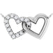 Ladies Natural Diamond Petite Double Interlocking Heart Necklace Center (I1, G-H) — 14K White Gold