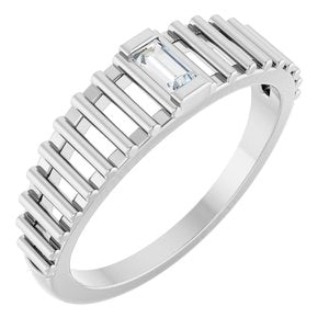 Ladies Natural Diamond Solitaire Ring (SI2-SI3, GHI) — Sterling Silver