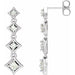 Ladies Natural Diamond Journey Earrings — 18K White Gold