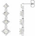 Ladies Natural Diamond Journey Earring — 18K White Gold
