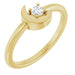 Ladies Natural Diamond Crescent Moon Ring (I1, G-H) — 14K Yellow Gold